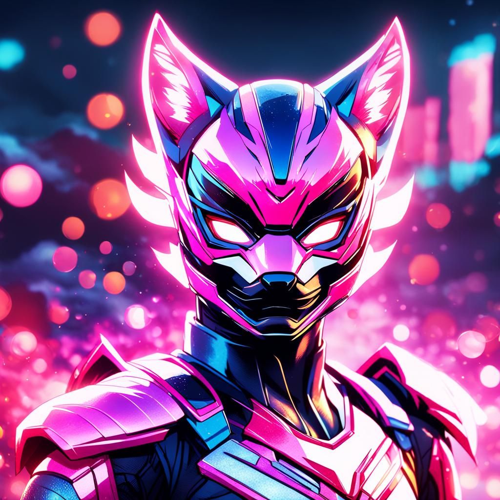 Pink Kitsune Power Ranger Superhero Concept Art