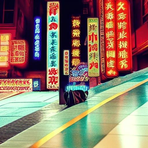 Woman Waits at Train Station at Night
