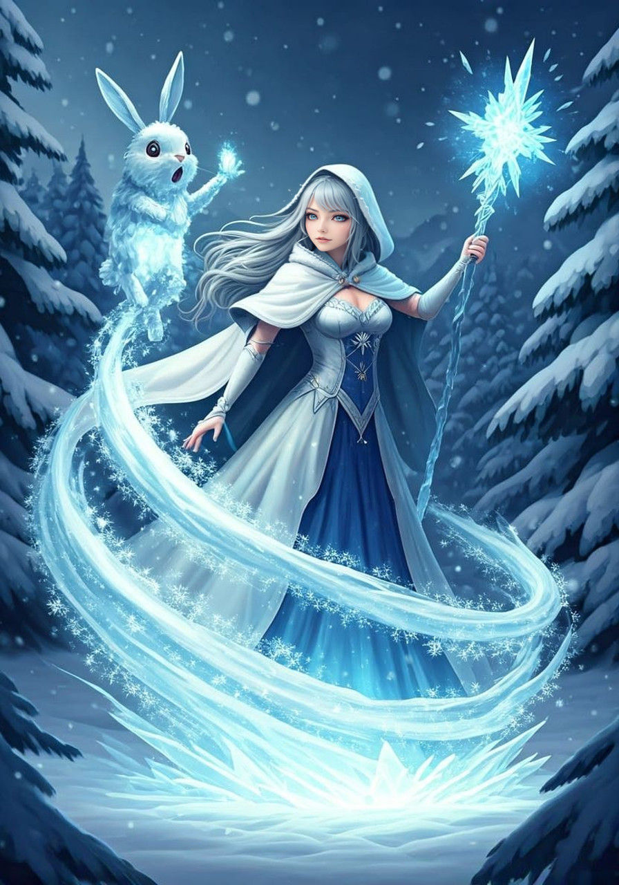 Winter Witch Transforms Rabbit into Ice Sculpture in Mid-Act...