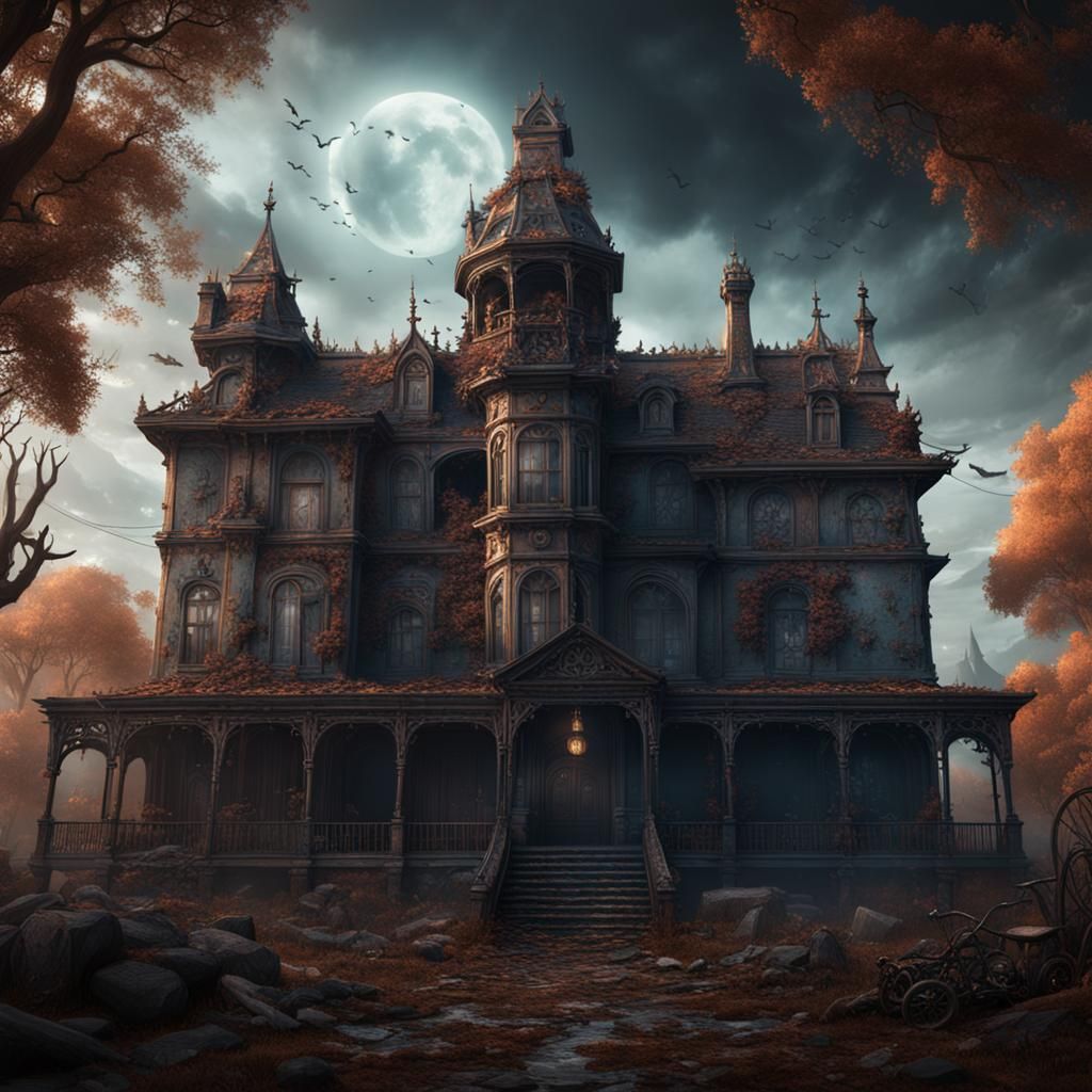 Detailed House of Horrors Matte Painting