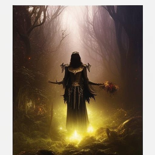 Dark Elves Gathering in Baroque Art Style