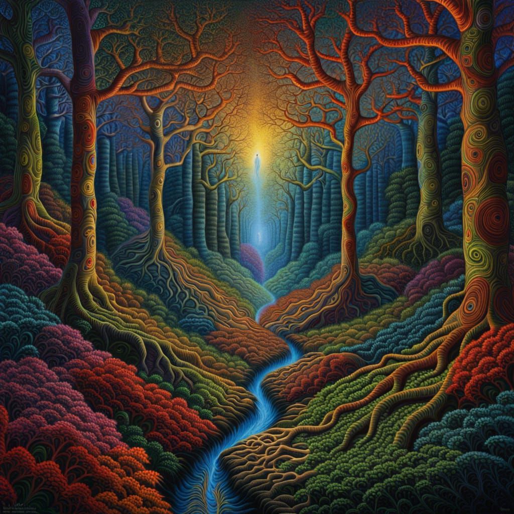 Fractal Forest in Visionary Art Style