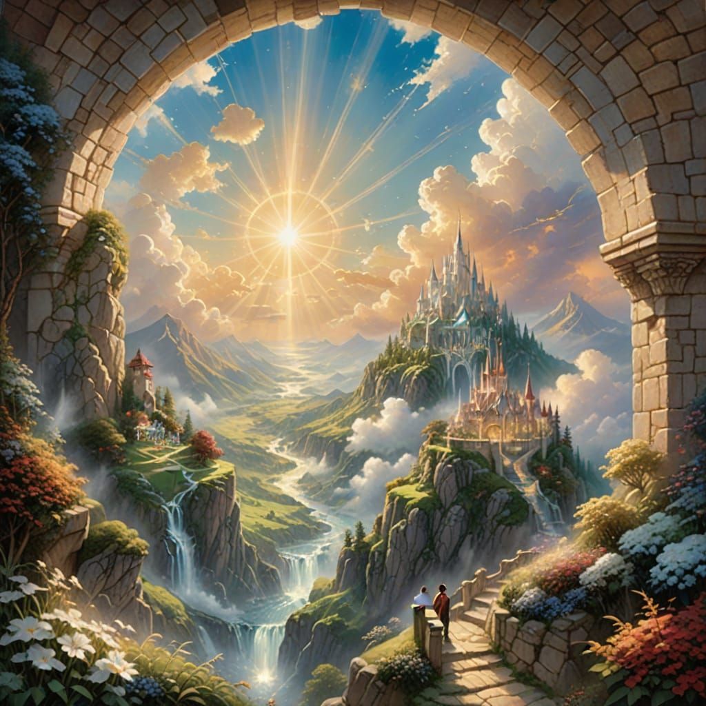 Ethereal Fantasy: Divine Figure Holding the World