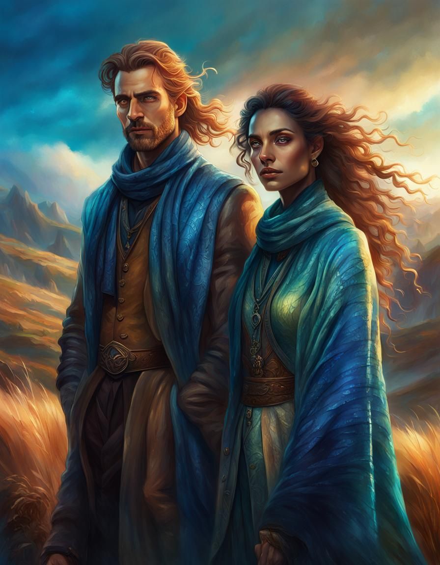 Mystical Couple Portrait in Fantasy Landscape