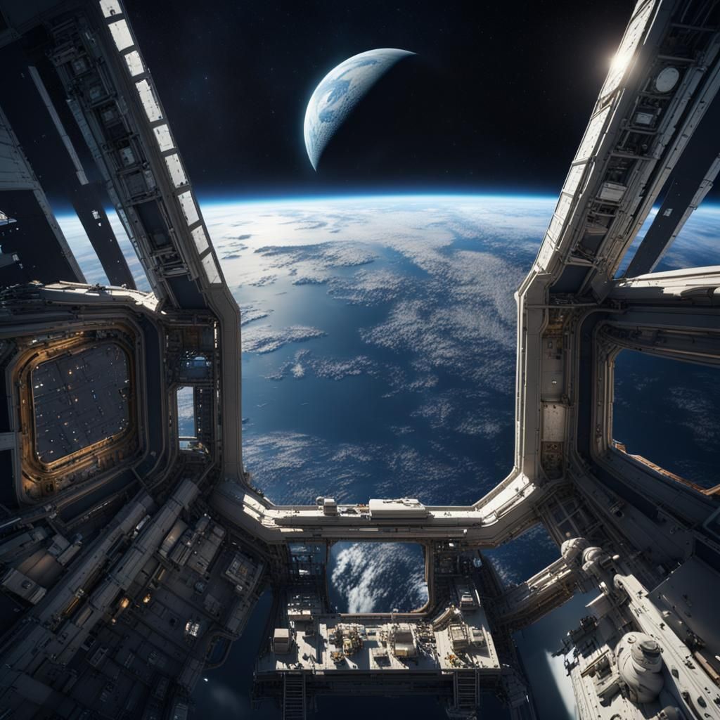 Earth from Space Station: Digital Matte Painting