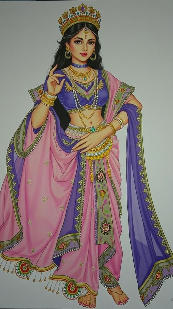 Beautiful Indian Princess with Raven Hair