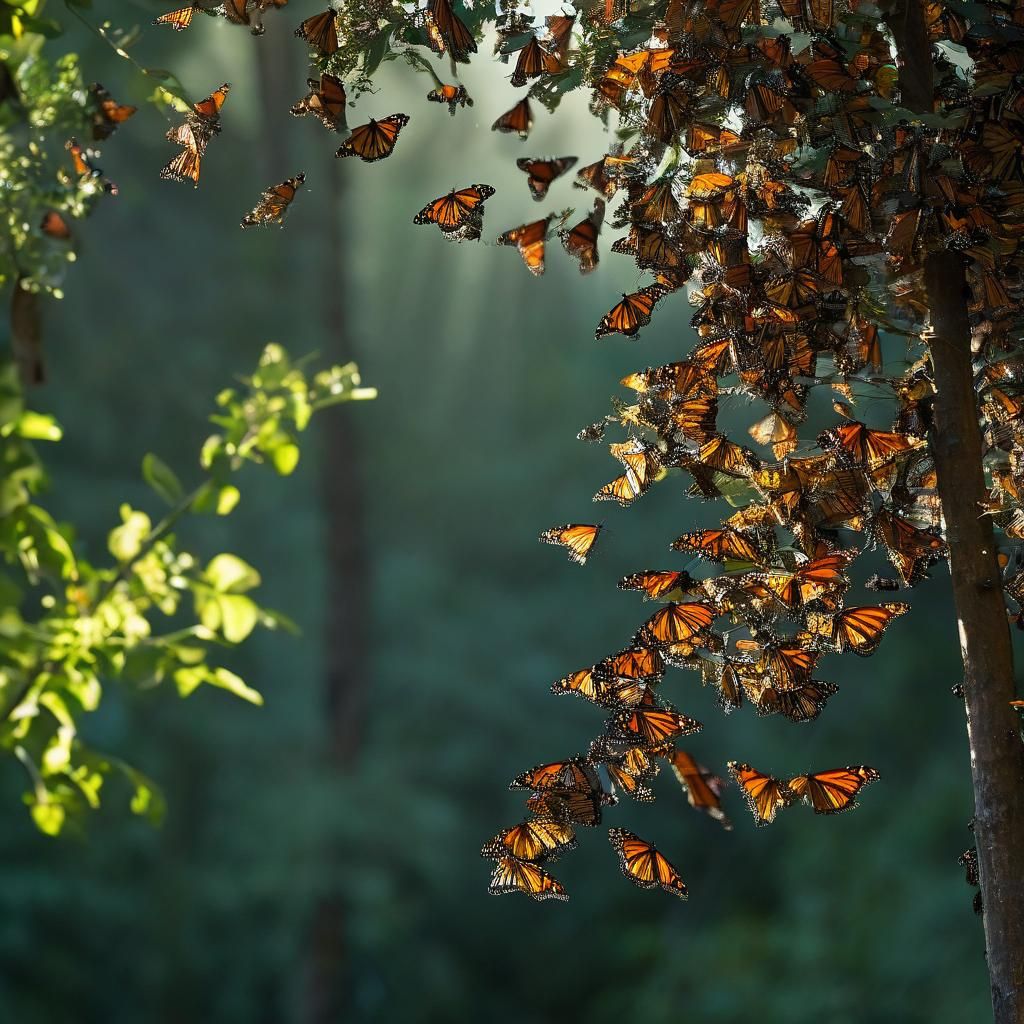Monarch Butterflies Converge in Mexican Forest