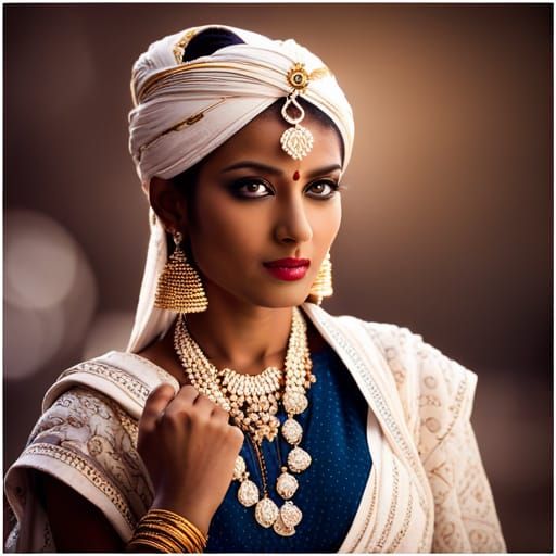 Graceful Indian Dancer Portrait with Traditional Background