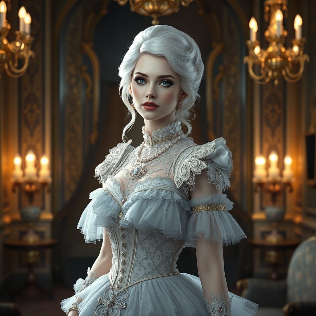 Elegant Victorian Woman in Opulent Finery