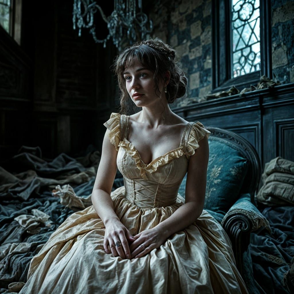 A Forgotten Bride's Sorrowful Vigil in a Dilapidated Mansion