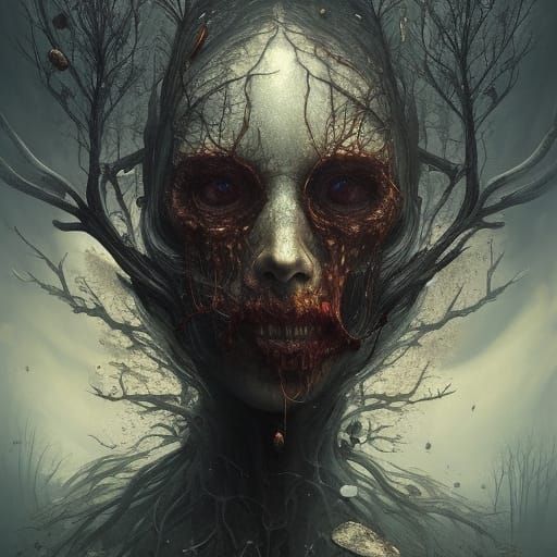 Insect Queen of the Forest in Gothic Horror Style