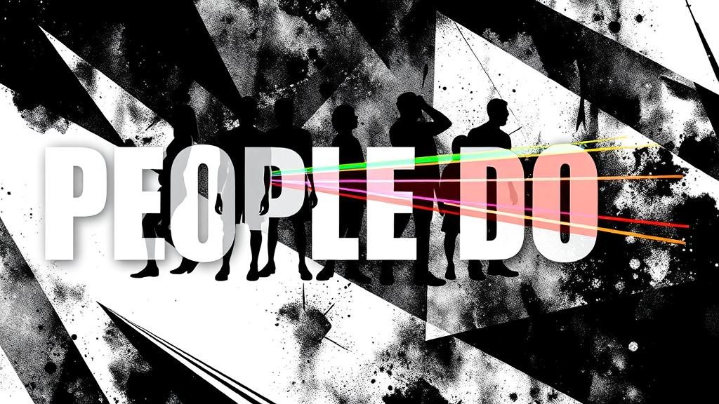 People Do: Colorful Figures on Abstract Background