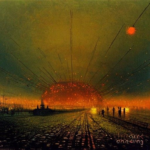 Atom Explosion as Luminist Oil Painting