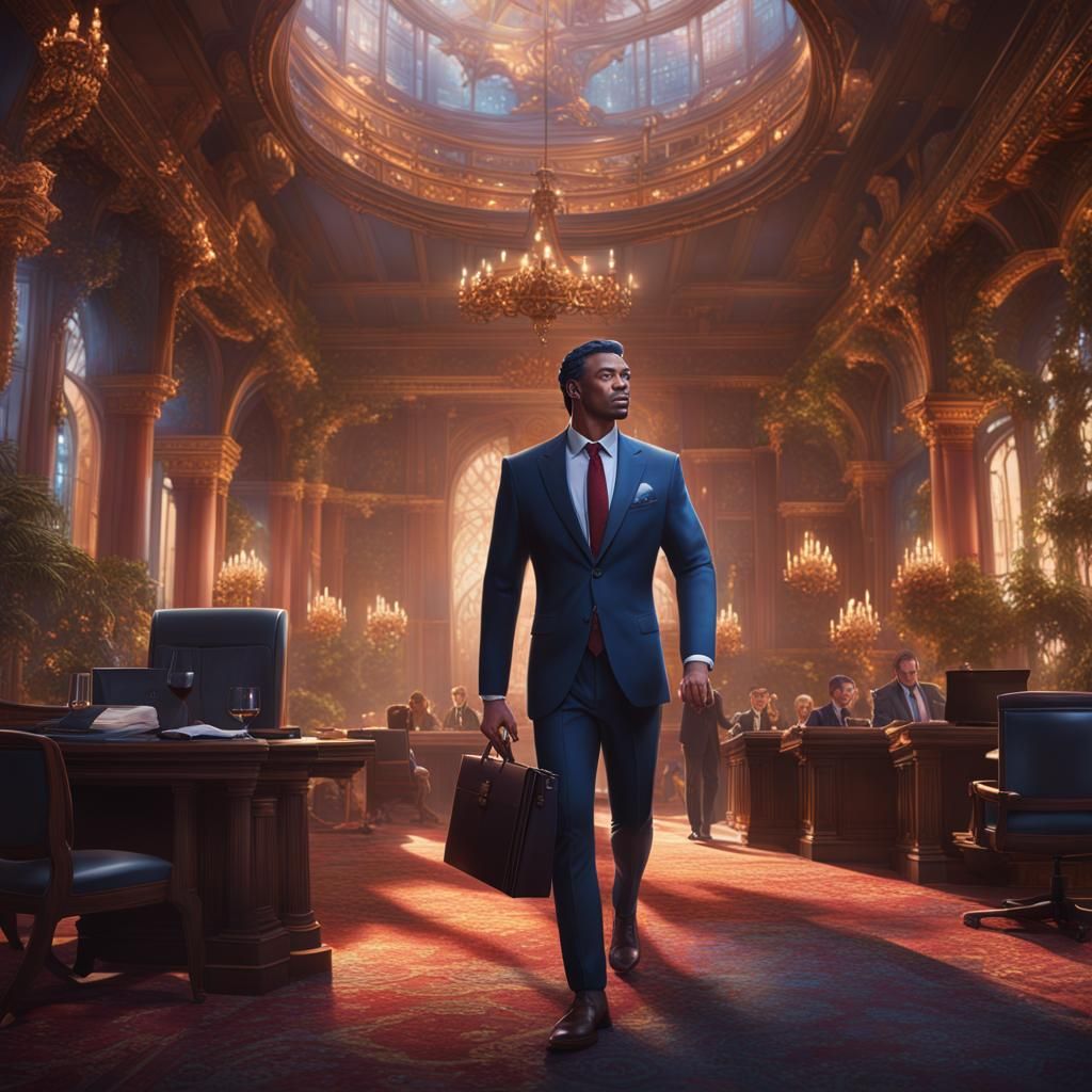 Call Girl at Business Meeting: Detailed Matte Painting