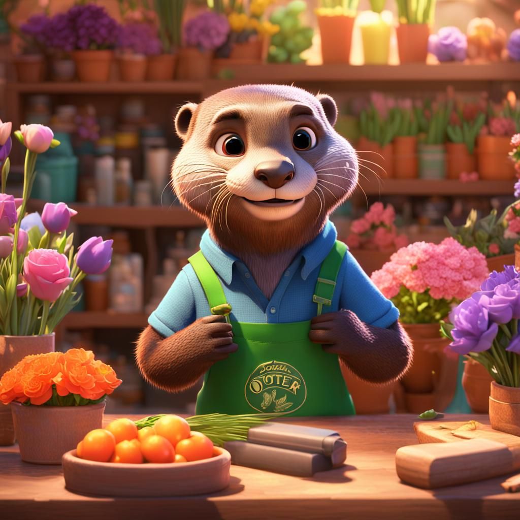 Emmitt Otterton's Flower Shop: A 3D Zootopia Scene