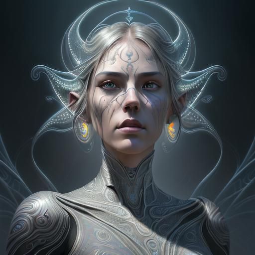 Intricate Spirit Portrait in Digital Painting Style