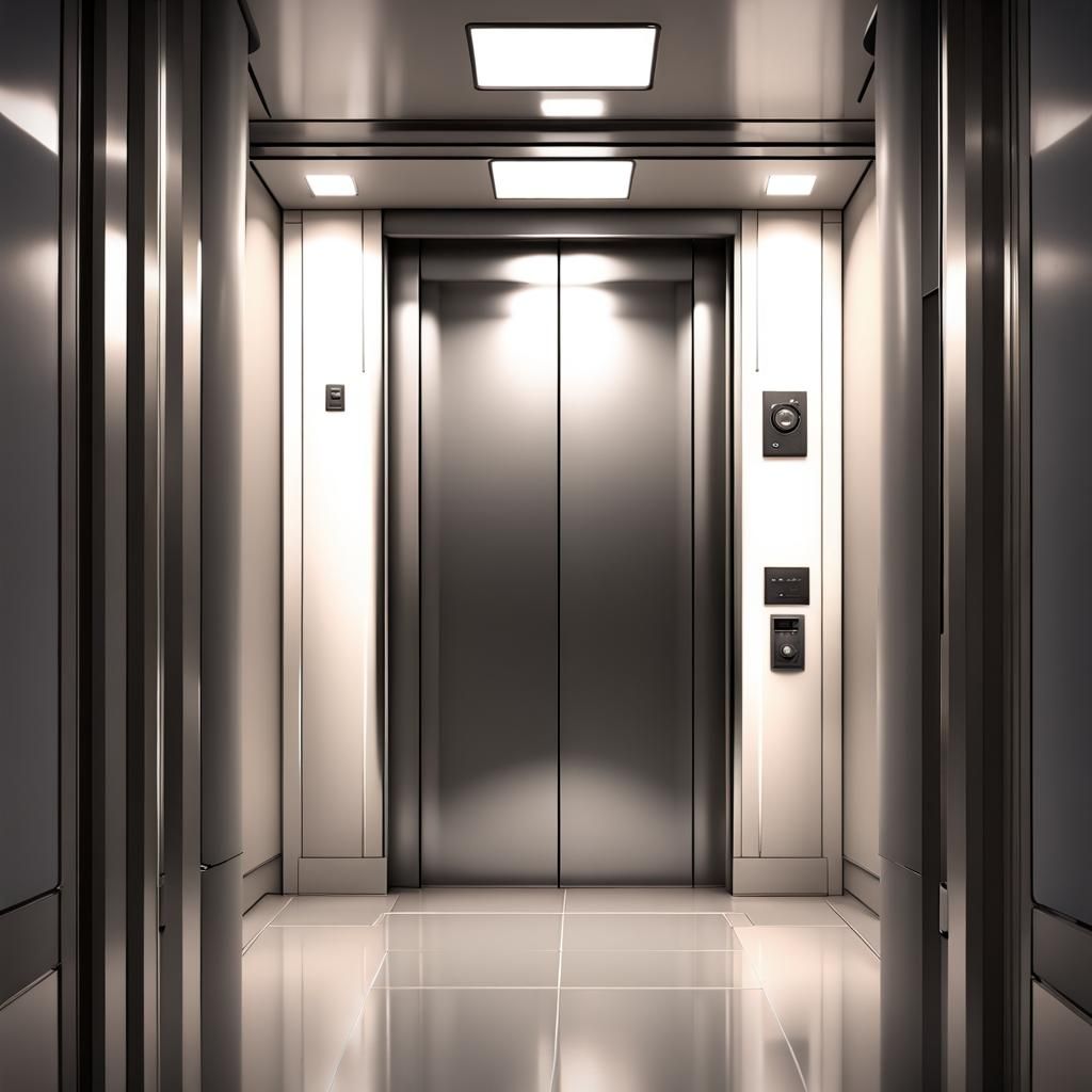 Modern Elevator with 3D Shading and Depth
