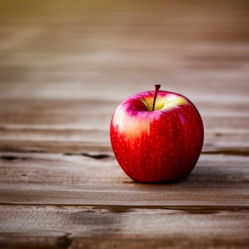 Hyperrealistic Red Apple in Natural Lighting