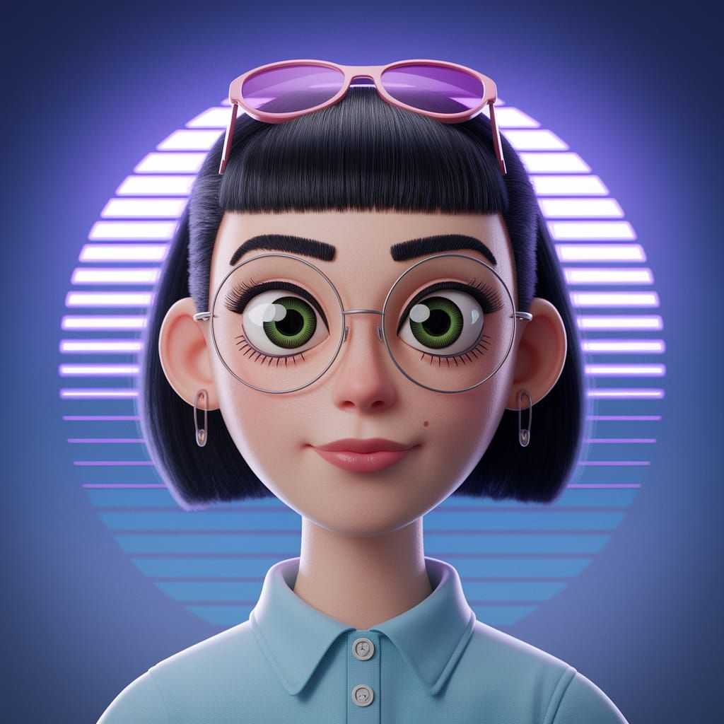 Cosmic Retrofuturistic Scene