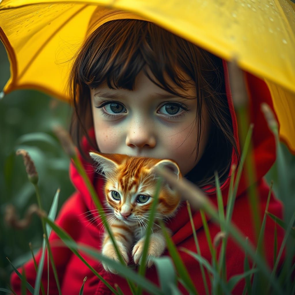 Petite fille au chat