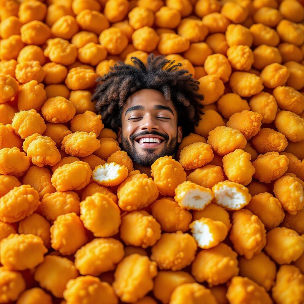 Realistic Chicken Nugget Mountain Still Life