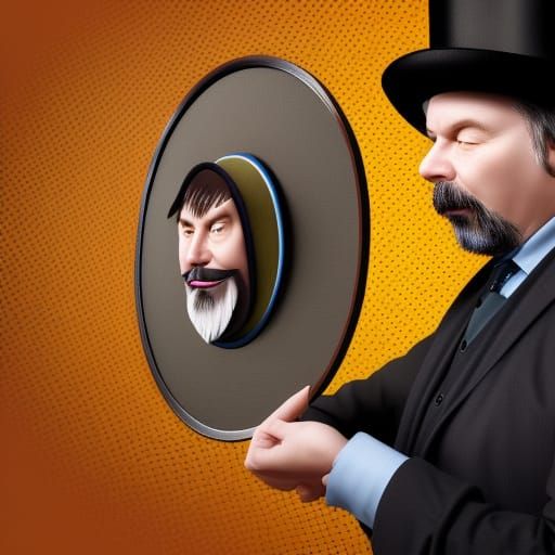 Hyperrealistic Man with Bowler Hat Portrait