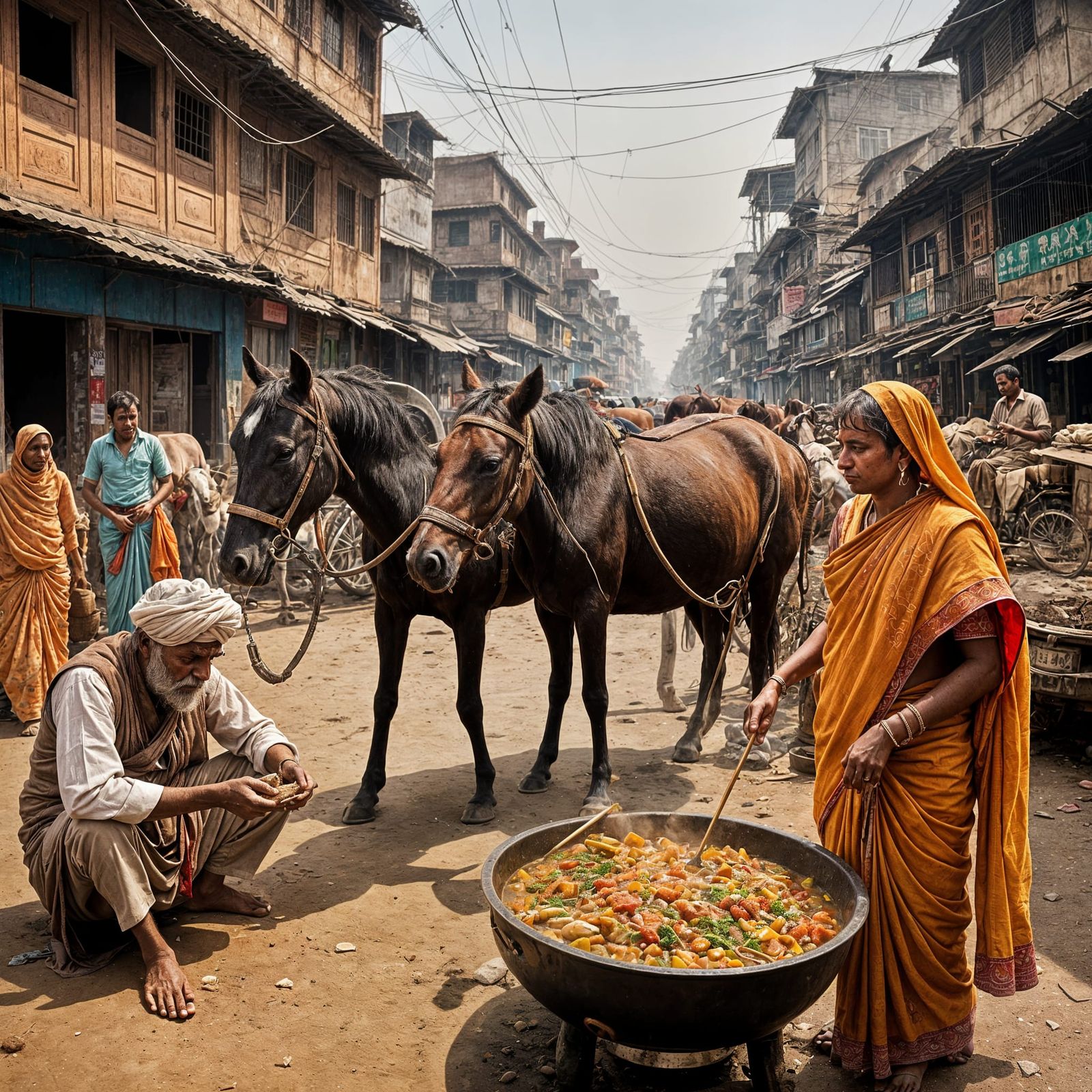 Vibrant Street Life in India
