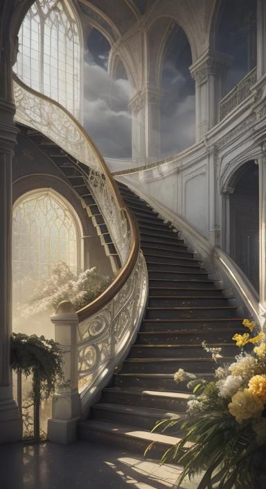 Stairway to Equality: A Surreal Digital Illustration