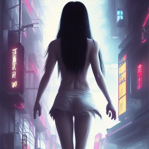 Cyberpunk Horror: Sadako's Neon Feast