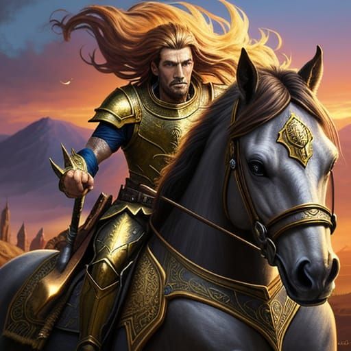 Folkstone Lionheart: Majestic Oil Painting of a Hero