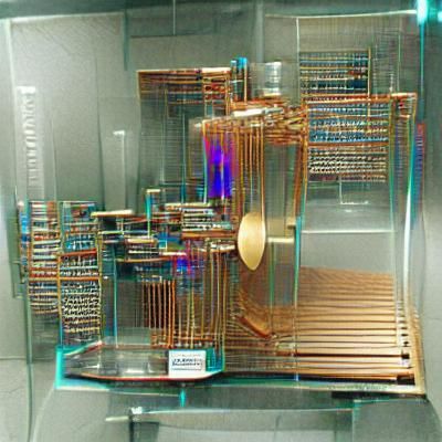 Futuristic Quantum Computer Visualization