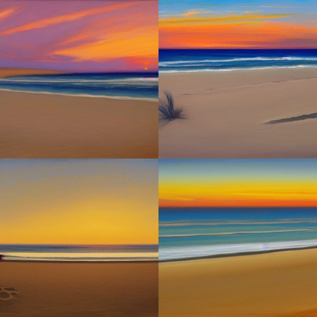 Australian Tonalism: Sunset Over Beach