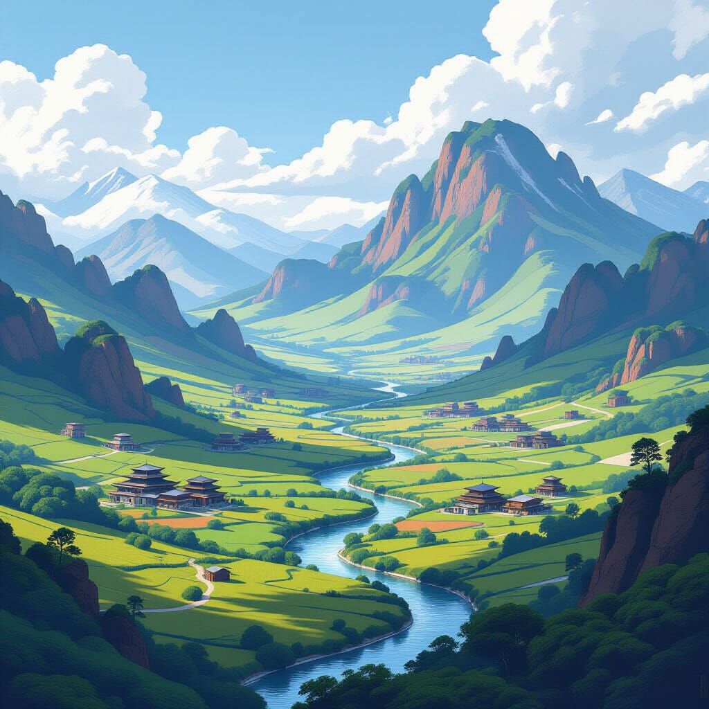 Terraformed Shogun World with Mandalorian Settlements