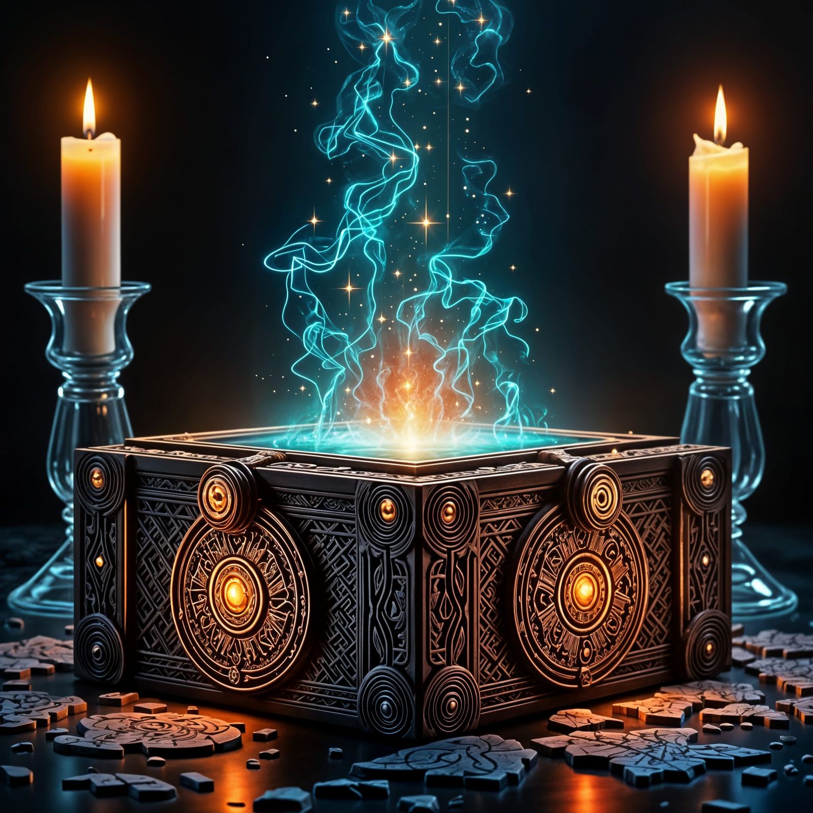 Mystical Puzzle Box Reveals Ethereal Light
