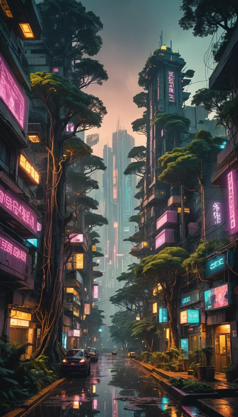 Cyberpunk Bangalore: Nature and Tech in Perfect Harmony