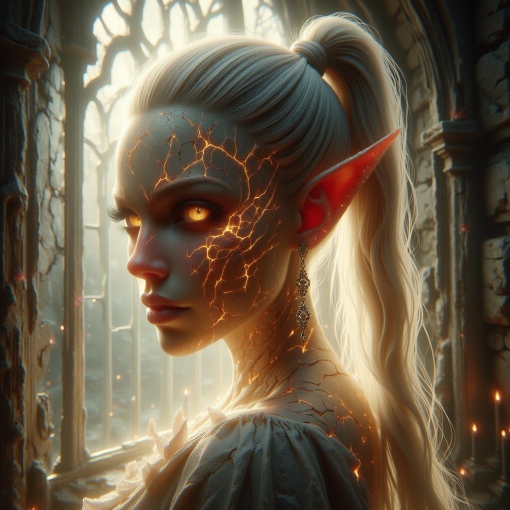 Ethereal Blood Elf in Fantasy Illustration Style