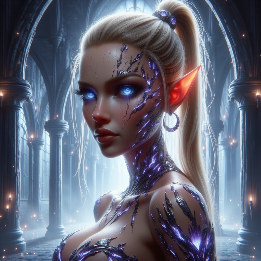 Blood Elf Asranna in Art Nouveau Style