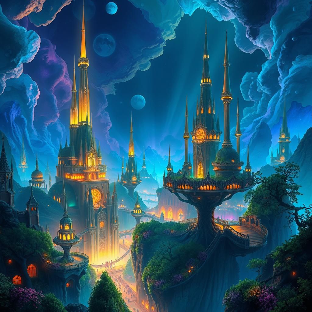 Mystical Realms: A Fantasy Concept Art Splash Screen