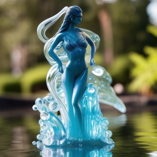 Water Elemental Girl: Hyperdetailed Digital Art