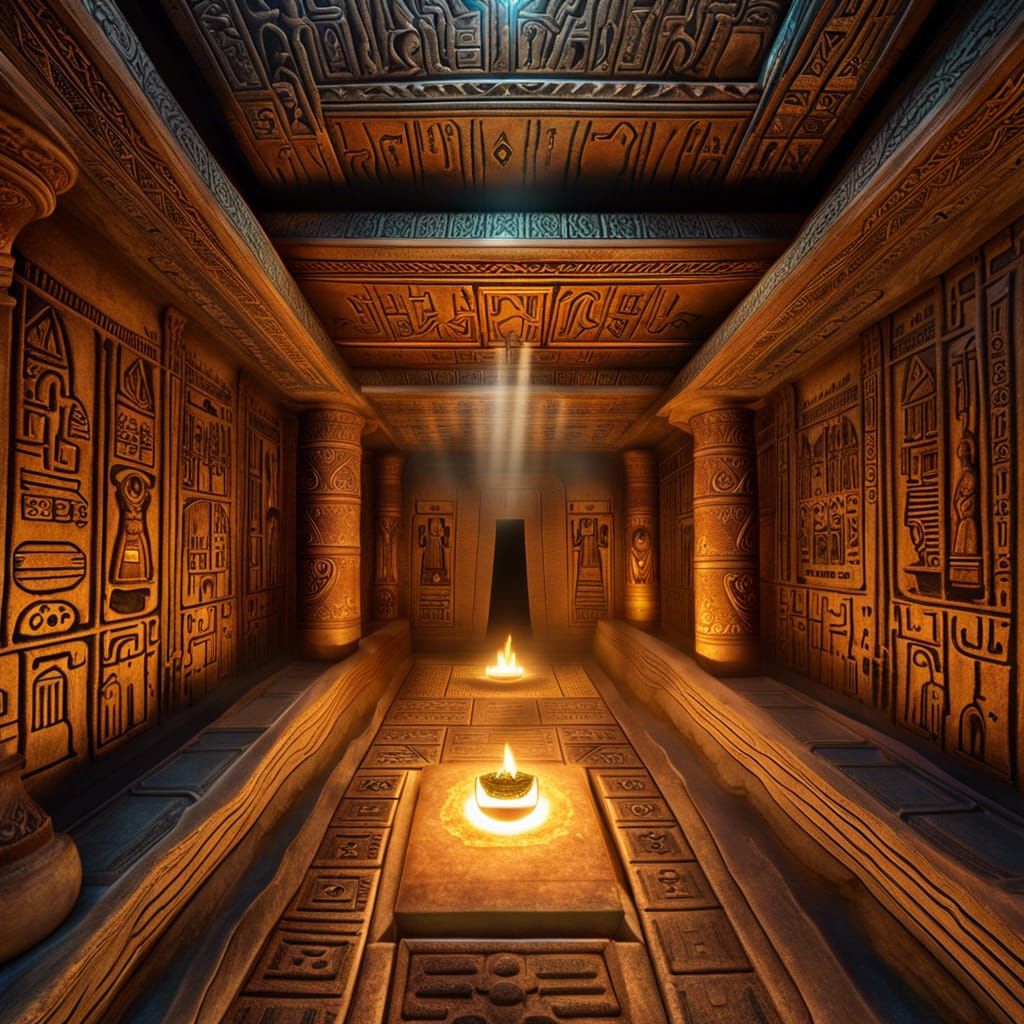 Egyptian Dungeon: Eerie Labyrinth in Hyperdetailed Photograp...