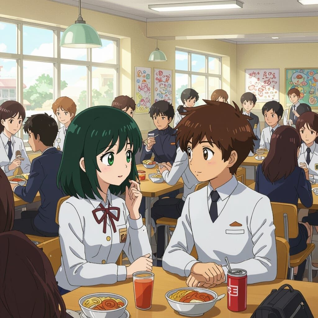 High School Romance in Manga Style