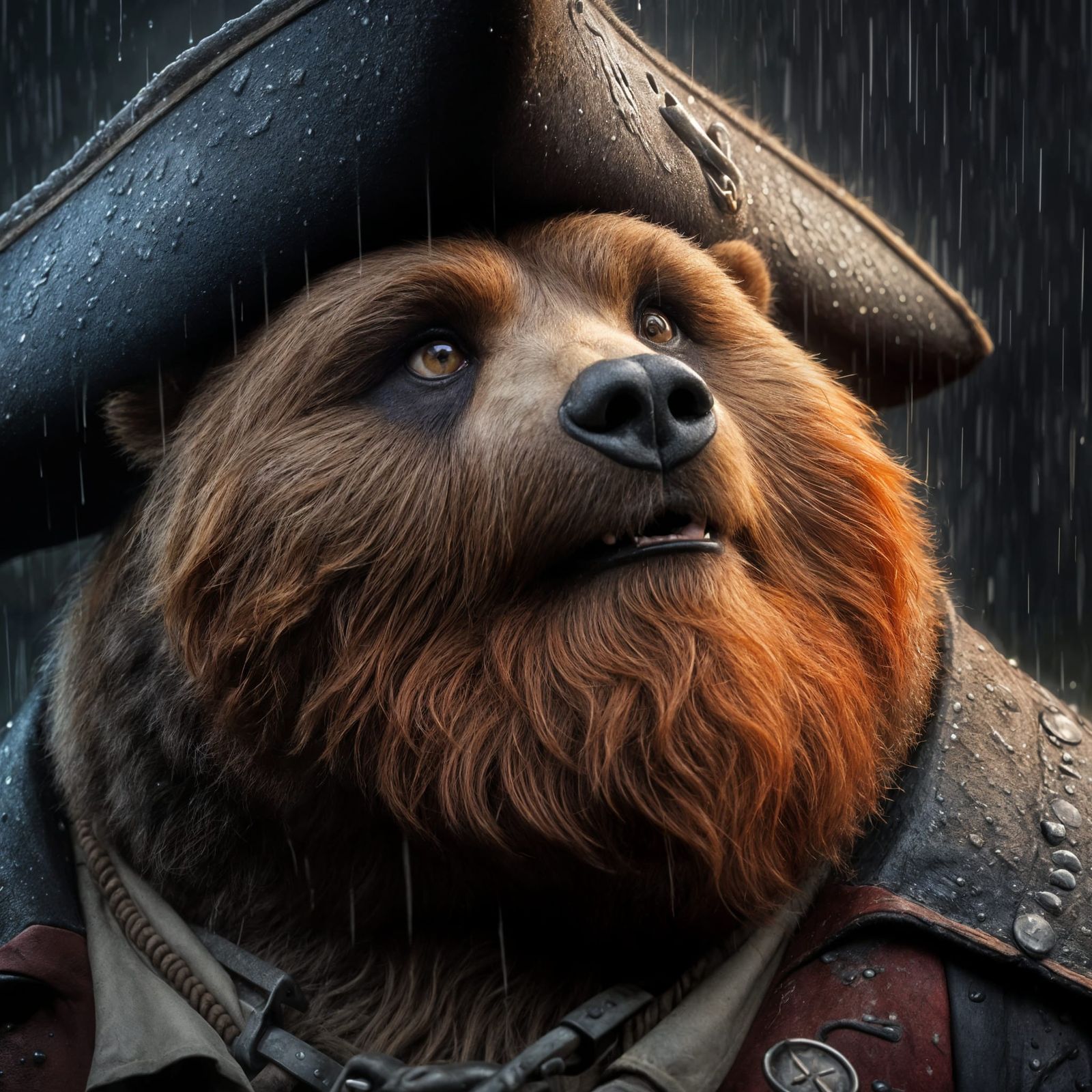 Kodiak Bear Pirate in Heavy Metal Style