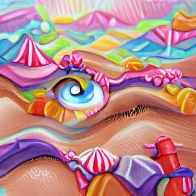 Vibrant Beach Eye Reflecting Candyland Wonderland