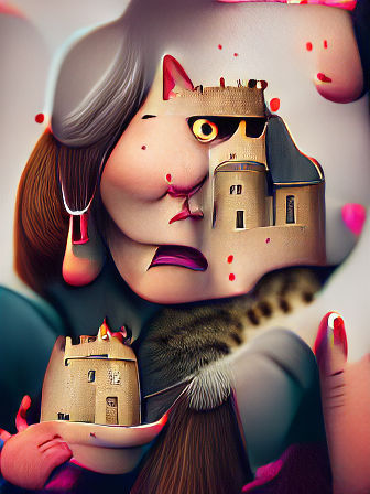 Majestic Castle with Towers and Walls