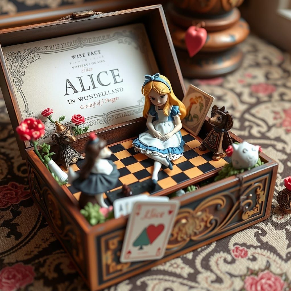 Alice in Wonderland Boxed Treasure in Whimsical Style