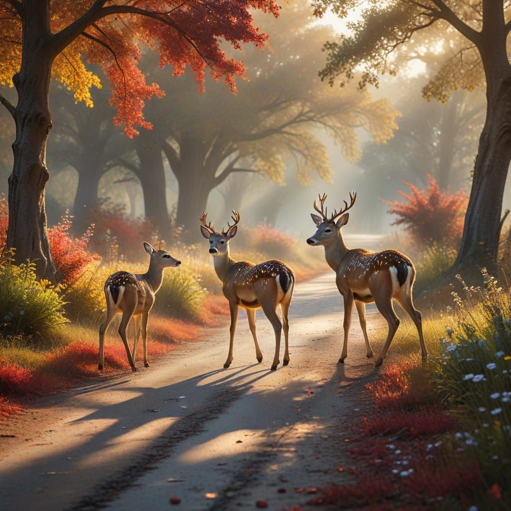 Early Autumn Morning Serenity on a Country Road