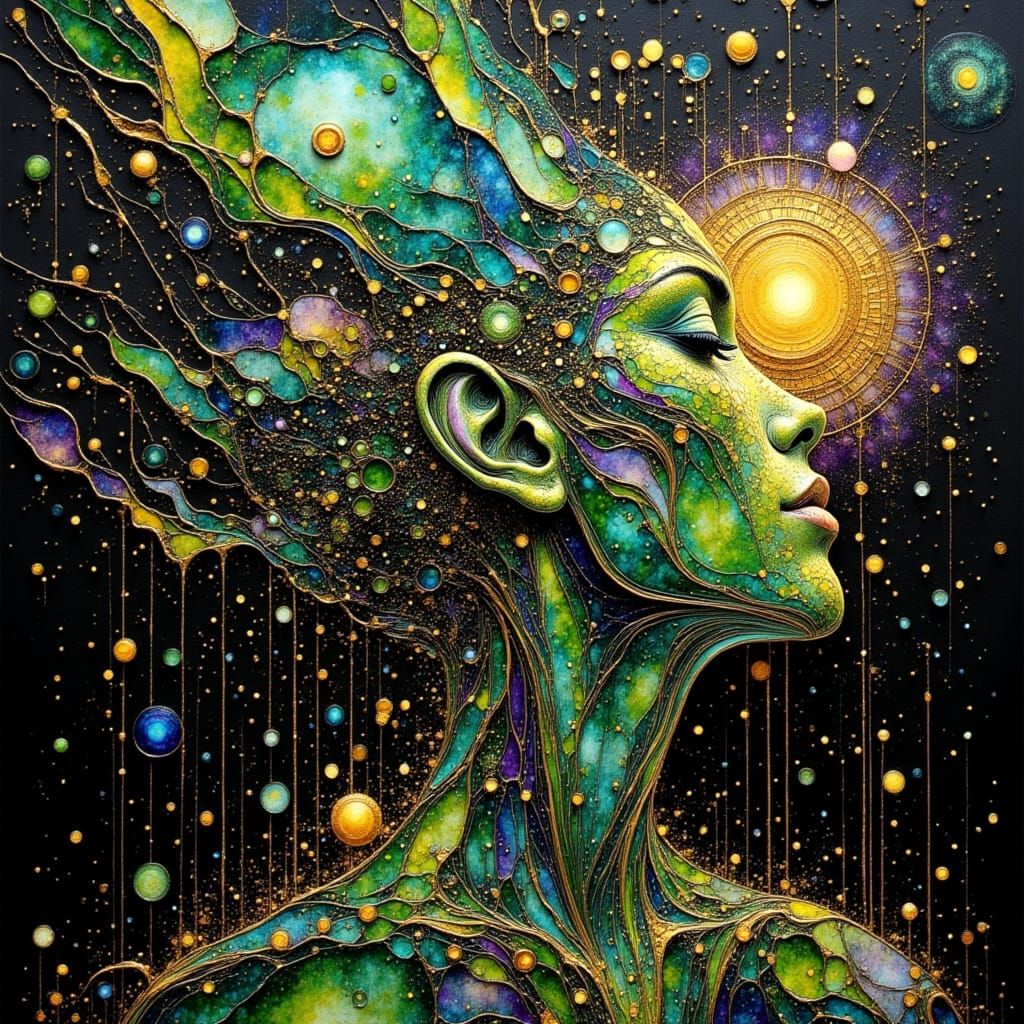 Cosmic Shaman Portrait in Digital Art Style