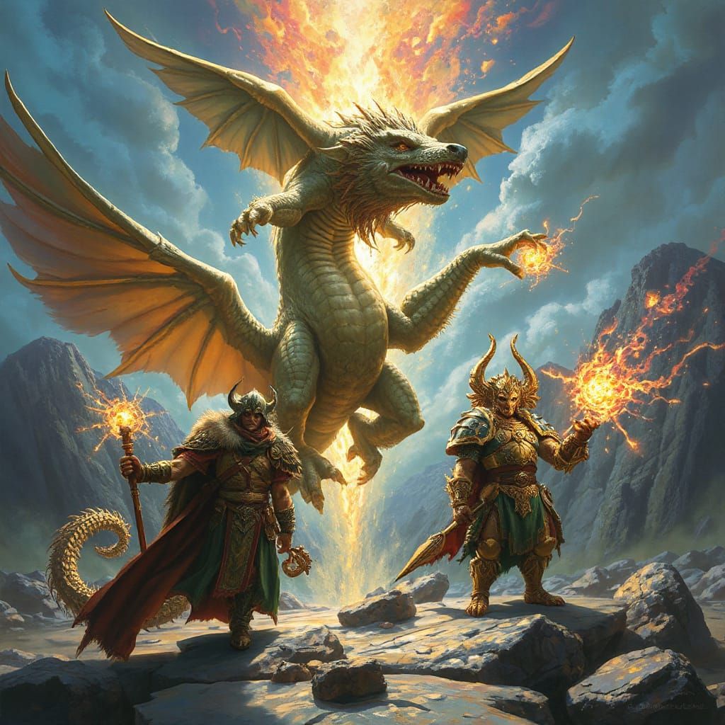 Legendary Armored Creatures in a Realm of Sacred Mountains