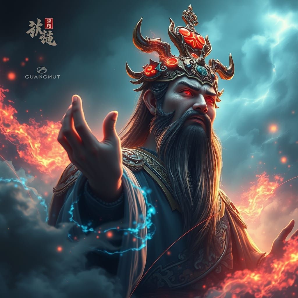 Divine Plea Amidst Stormy Sky as Matte Painting