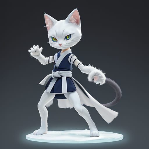 Siatome: Siamese Cat Pokémon in Martial Arts Stance